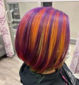 Rainbow Colored Hair by Mauve and Maple Hair Salon